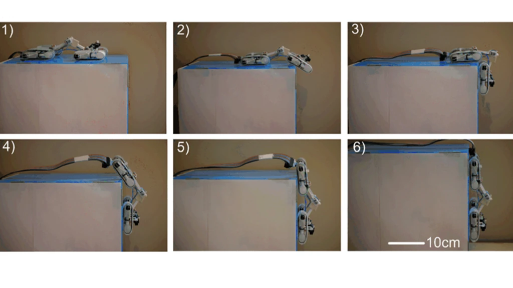 The TBCP-II can transfer from horizontal to vertical surfaces over outside corners (seen here) and inside corners