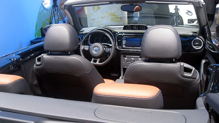 2013 Volkswagen Beetle Convertible on the floor at the LA Auto Show