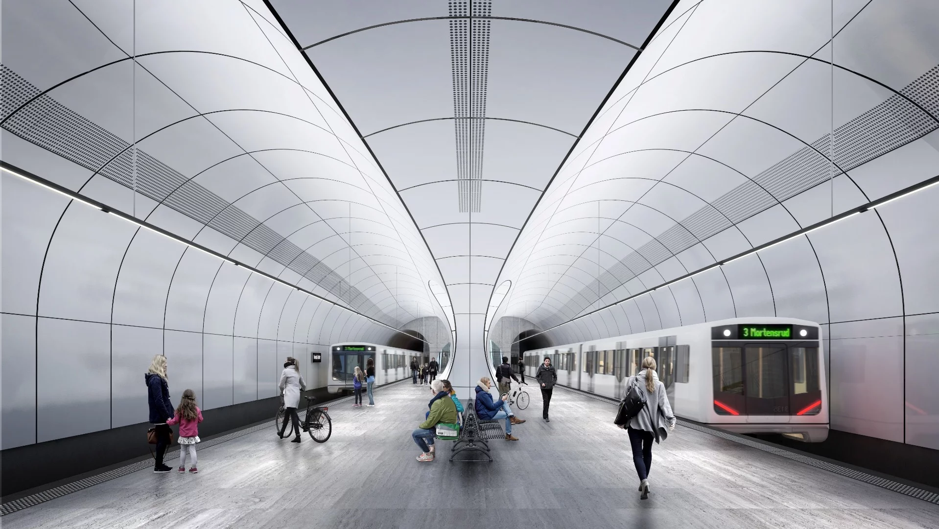 The Fornebu Senter station platform