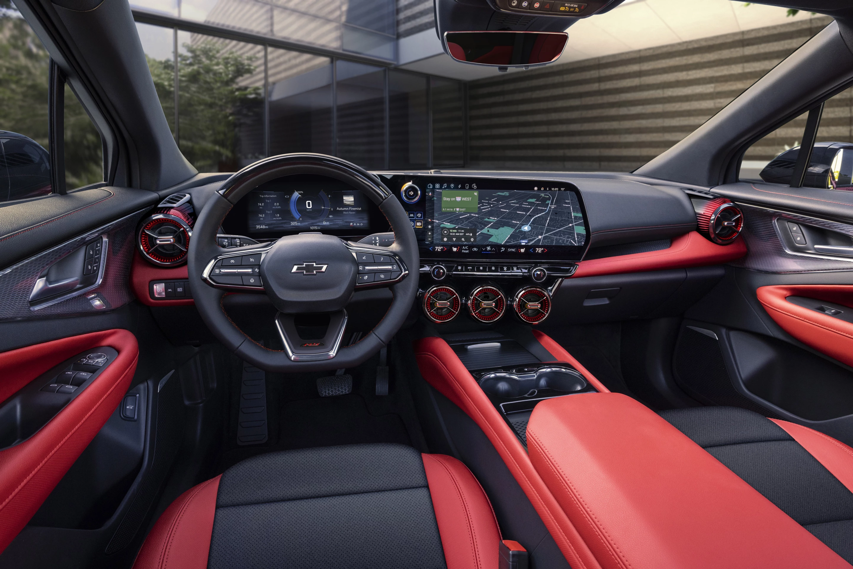 2024 Chevrolet Blazer EV SS with Adrenaline Red and Blacken Black interior and Adrenaline Red accents