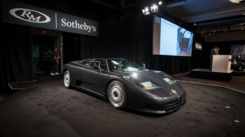 The Bugatti EB110 GT was the first model of the second coming of the Bugatti name. Ettore Bugatti's engines set world speed records for cars, boats, trains and airplanes and his Bugatti Type 35 became the most successful racing car in history, propelling the Bugatti name to revered public recognition prior to WW2. The death of Jean Bugatti in 1939, then Ettore Bugatti in 1947 robbed the company of its genius and there have been two attempts to recapture the magic of the Bugatti name. The Bugatti EB110 GT appeared in 1991 with a quad turbo 3.5 liter V12 engine and great hopes. The company didn't survive financially, but the few vehicles it made are highly sought after. This particular car has a remarkable story as the owner arrived at the Bugatti factory for his 1,000 km service on the very day the creditors moved in and the gates were closed. It fetched $967,500 at RM-Sotheby's Scottsdale 2018 auction