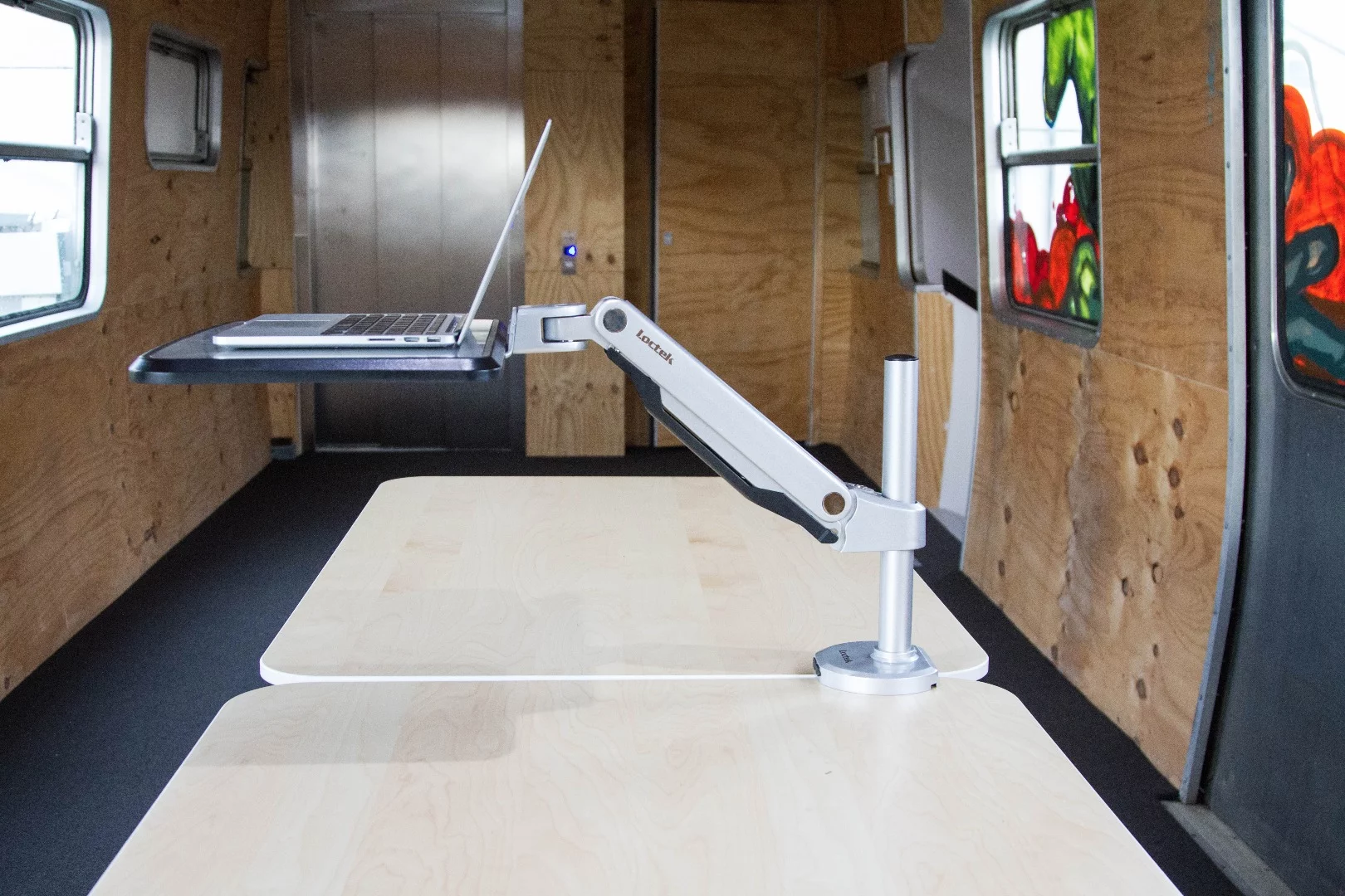When it's set up, the Loctek stand is easy to maneuver