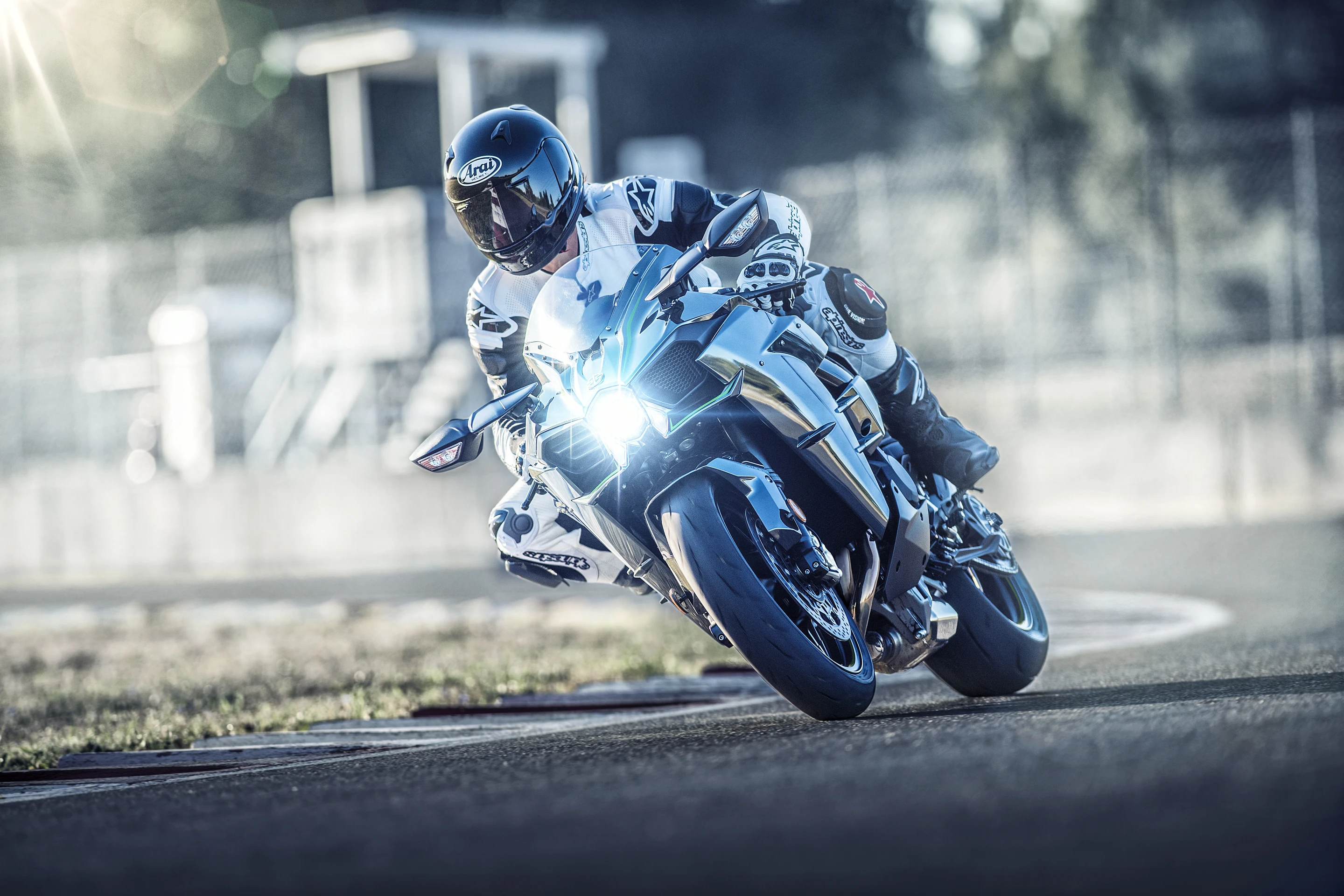 The 2019 Kawasaki Ninja H2 in action