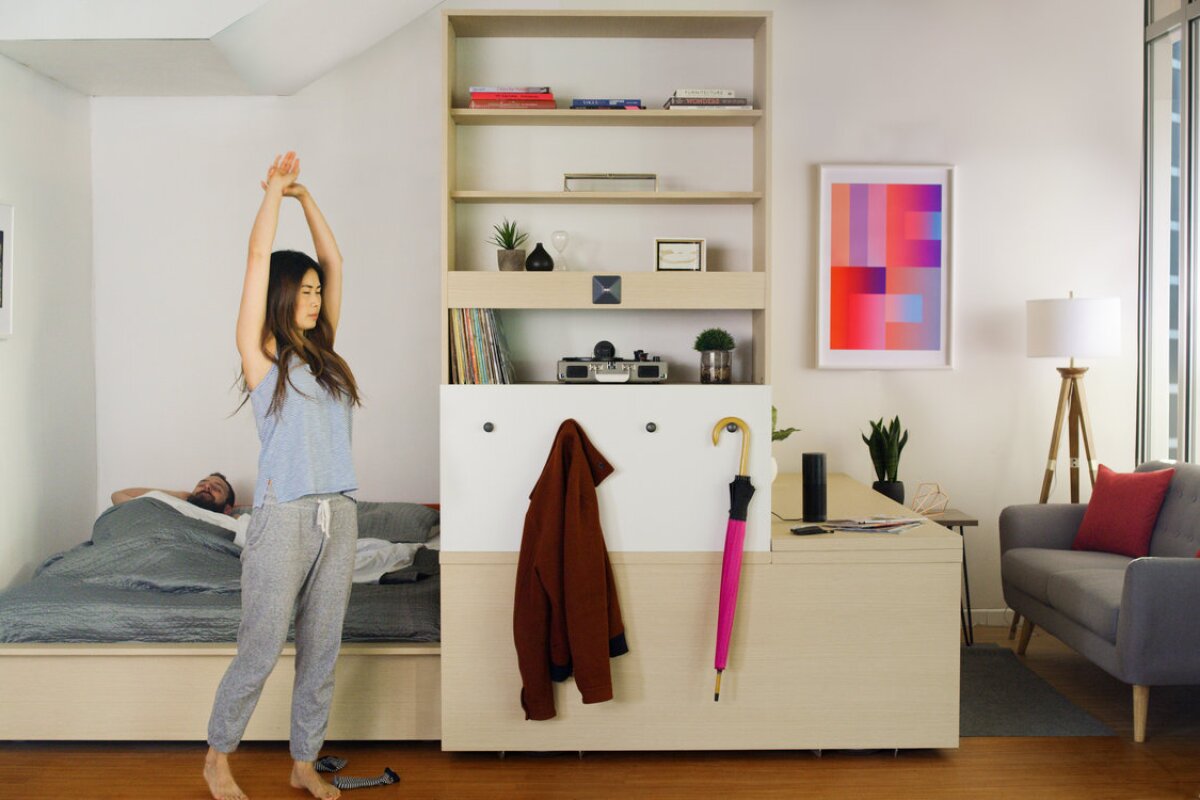 Ori Systems created a modular, robotically controlled furniture unit that can switch between bedroom, office and living room configurations