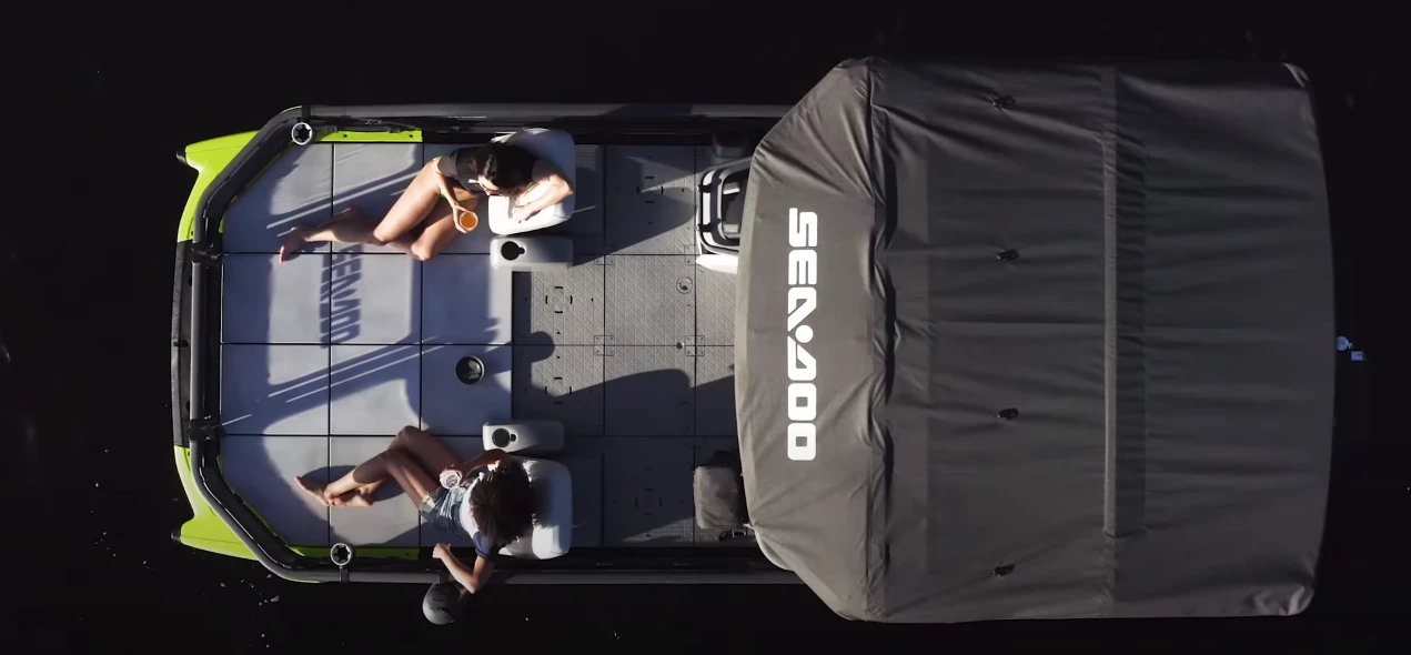 View of the modular tiled-based deck