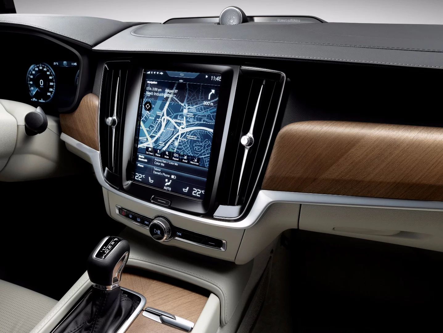Volvo has worked to remove as many buttons as possible from the center console, instead using a hierarchical card system in its Sensus system to make sure major functions fall easily to hand