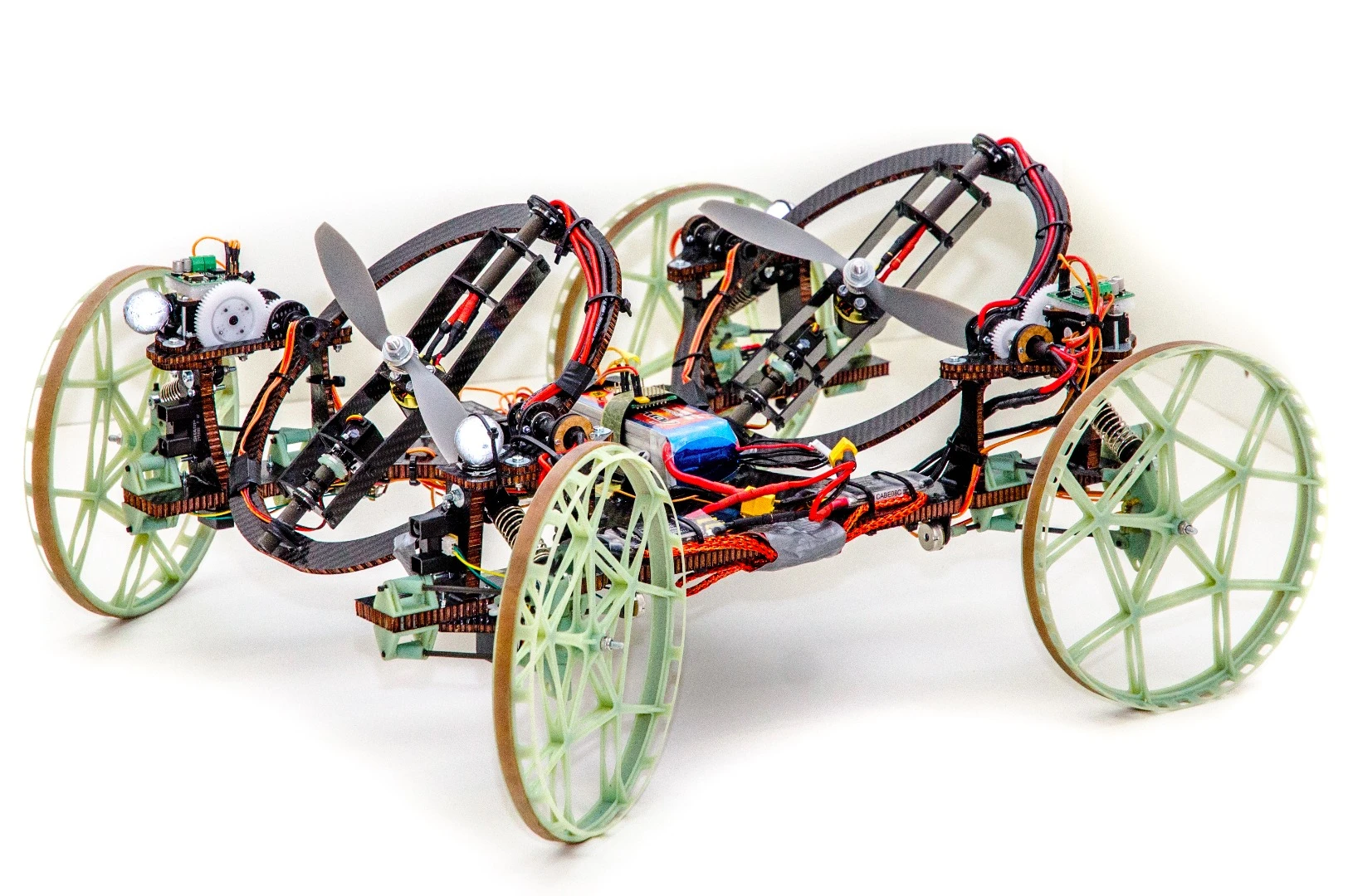 The four-wheeled, two-propellered VertiGo robot