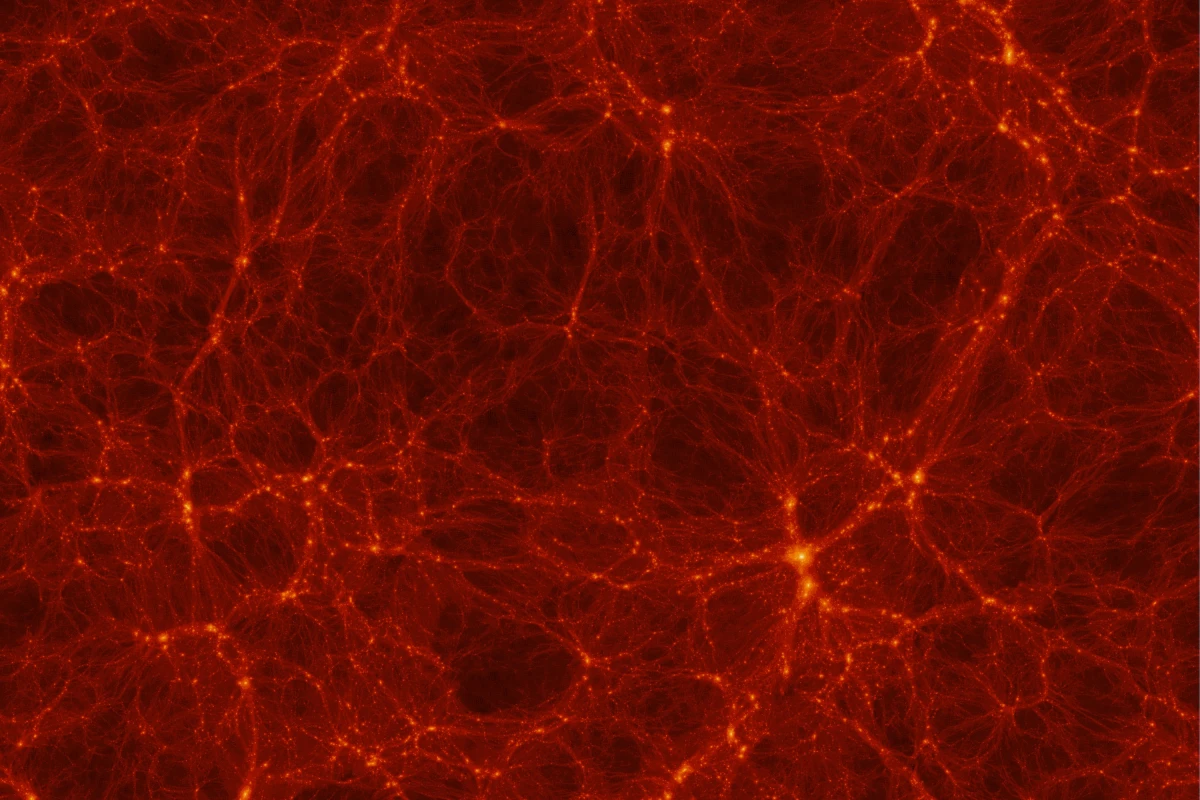 A high resolution slice of the whole 250Mpc box of Bolshoi (Made by Stefan Gottlober (AIP) with IDL)