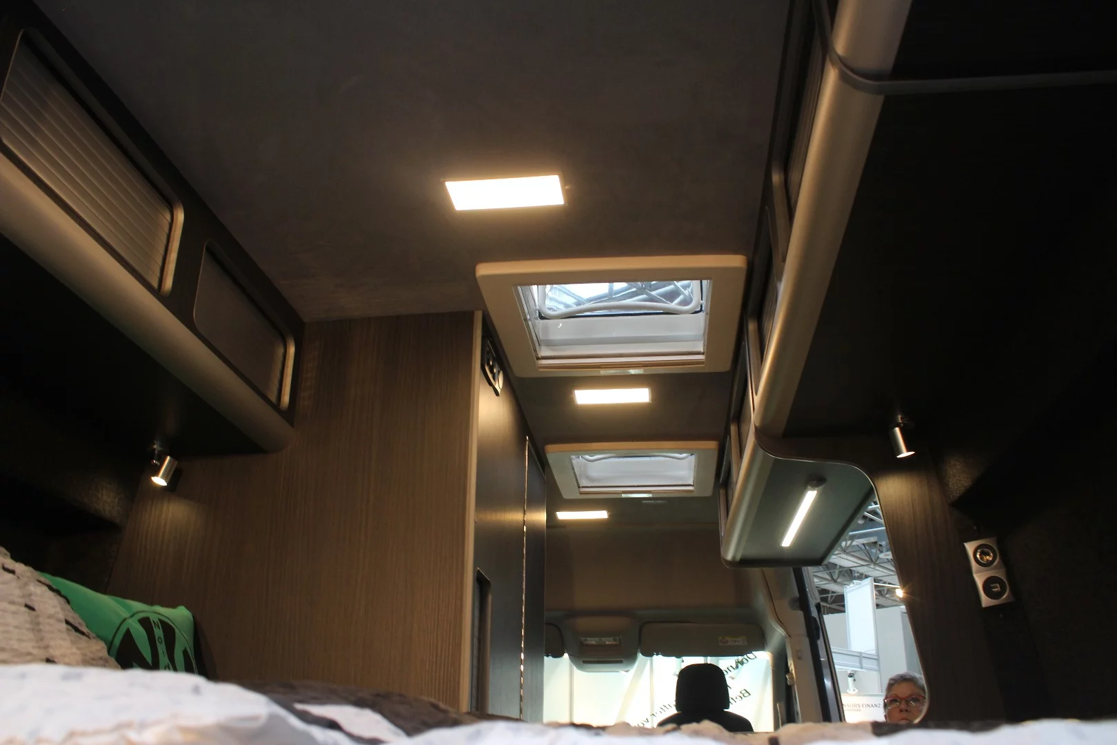 A closer look at the skylights and upper cabinets