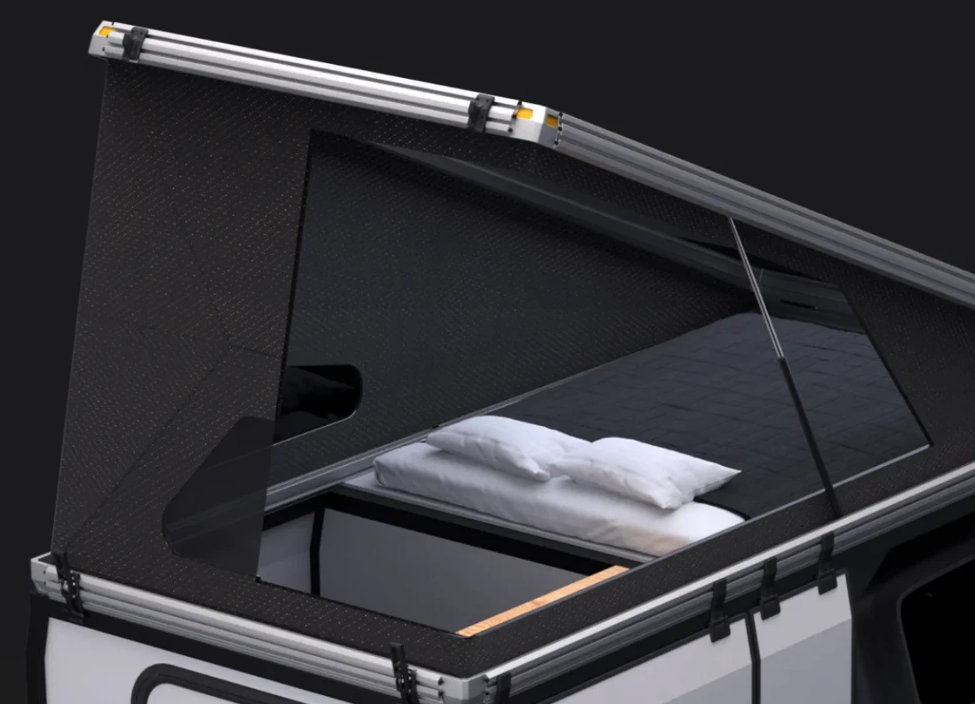 Hardsider says its topper offers a full-size bed