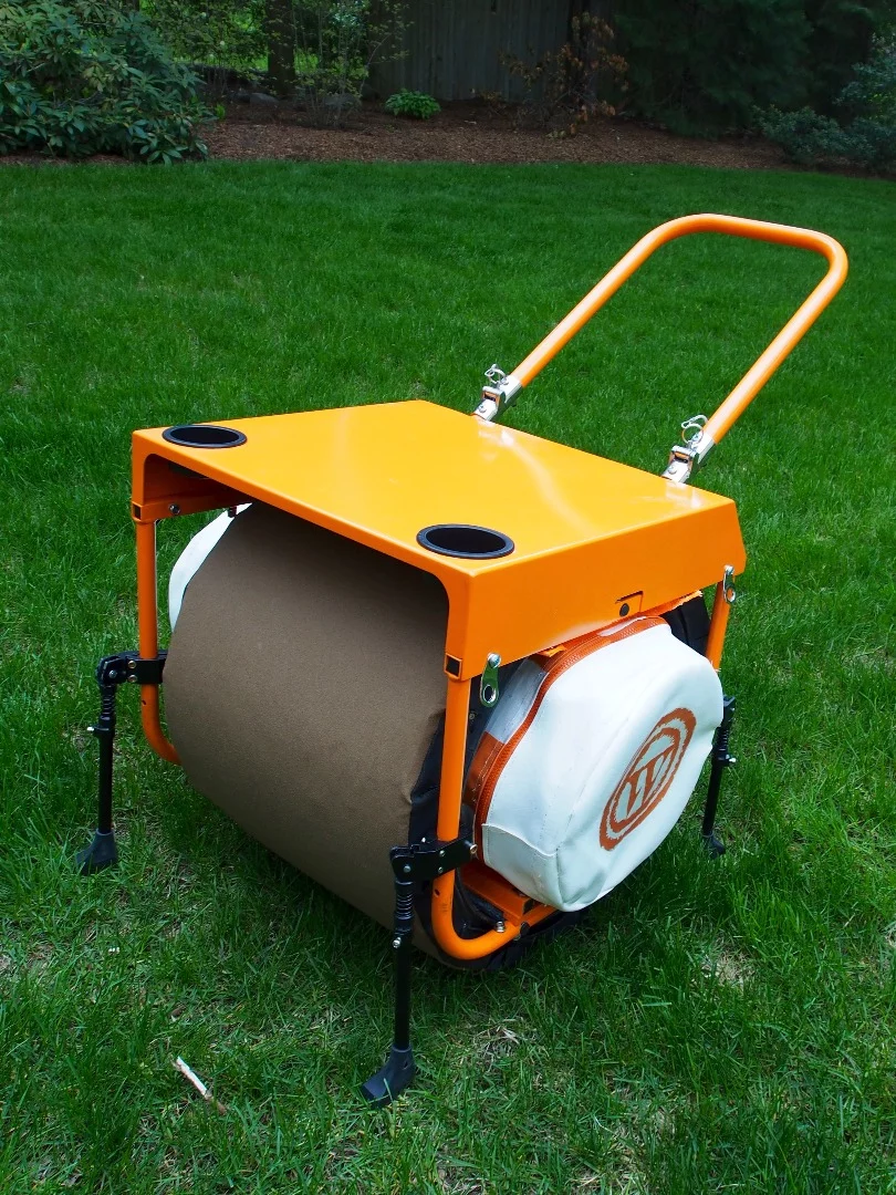 The Wheel's kickstands help you create a level, stable table