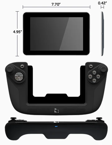 Without the controller, the tablet weighs only 0.71 lbs (320 grams) and has a thickness of 0.42 inches (10.6 mm)