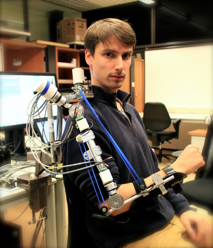 A prototype of the A-Gear powered exoskeleton