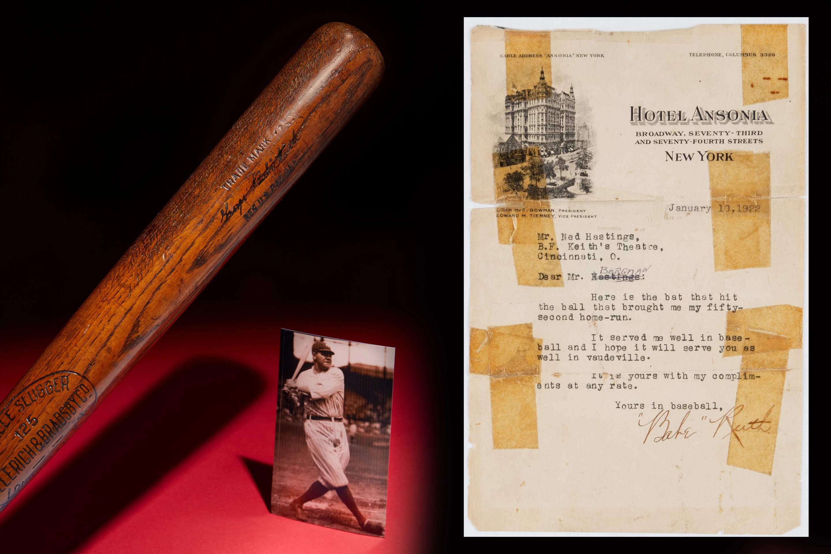 Babe Ruth 1921 Baseball Bat | Auction House: Heritage Auctions | Price fetched: $930,000 | Auctioned: May 9, 2020