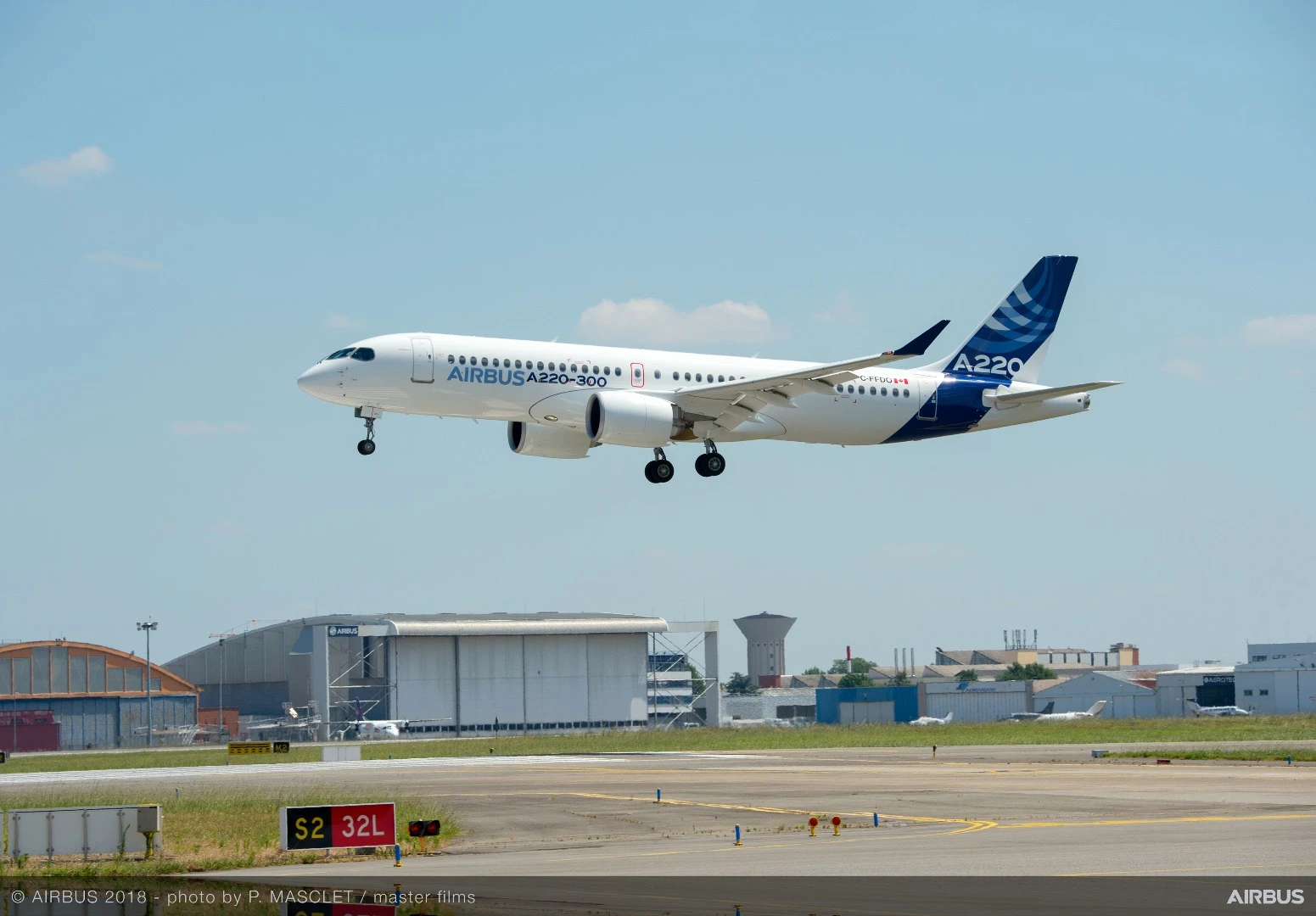 The A220-300 in its new livery