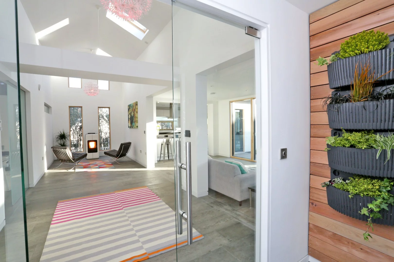 Inside the single-story Schoolmasters prefab home in Scotland