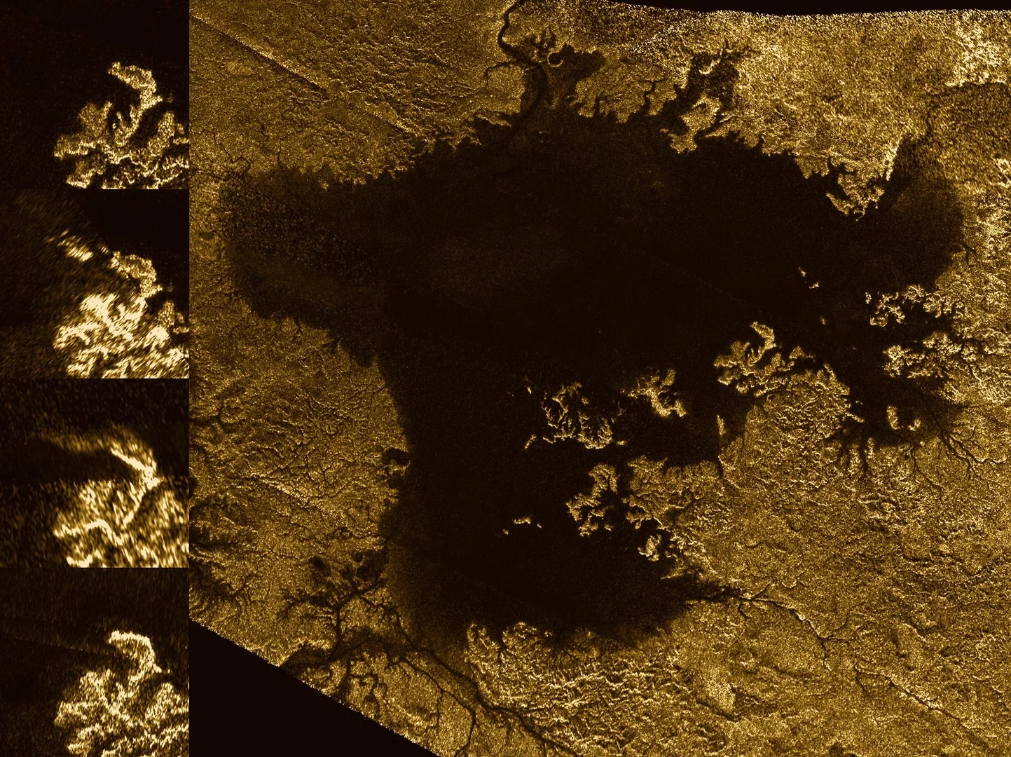 Images from the radar instrument aboard NASA's Cassini spacecraft show the evolution of a transient feature in the large hydrocarbon sea named Ligeia Mare on Saturn's moon Titan