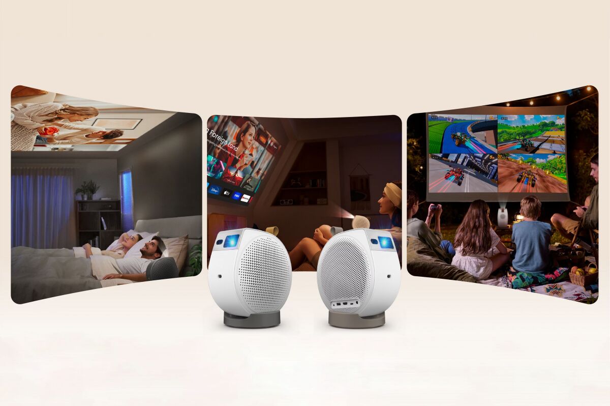 Quirky bedside smart projector aims Google TV at the ceiling