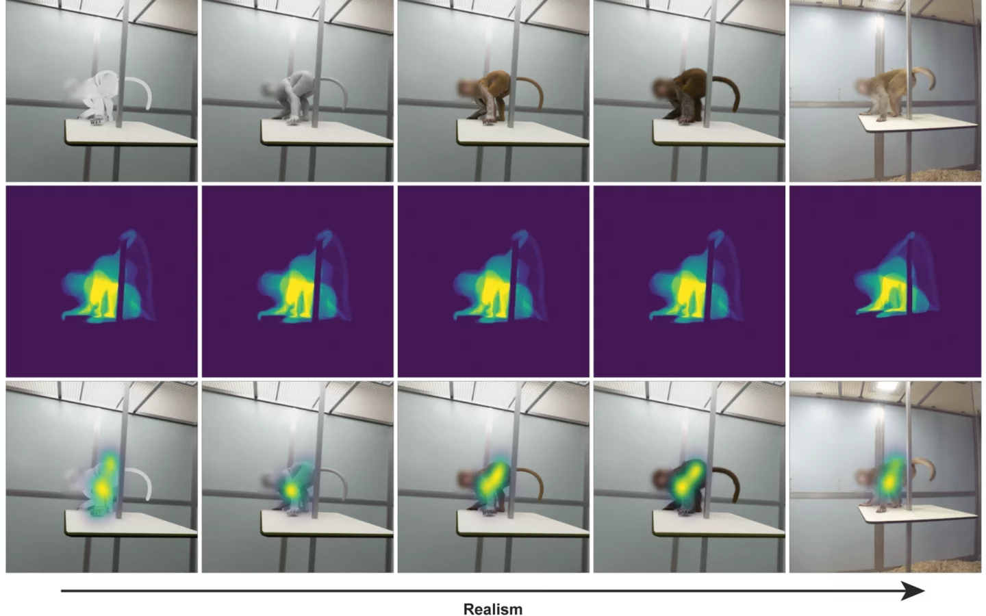 Sequenced images of monkey model and hotpoints of macaque fixation