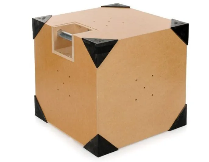 The DUBE is a specially-constructed wooden box that serves as a percussive musical instrument