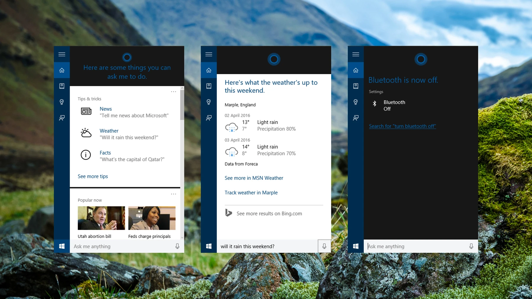 Cortana arrives on the desktop to help with searches, reminders and settings