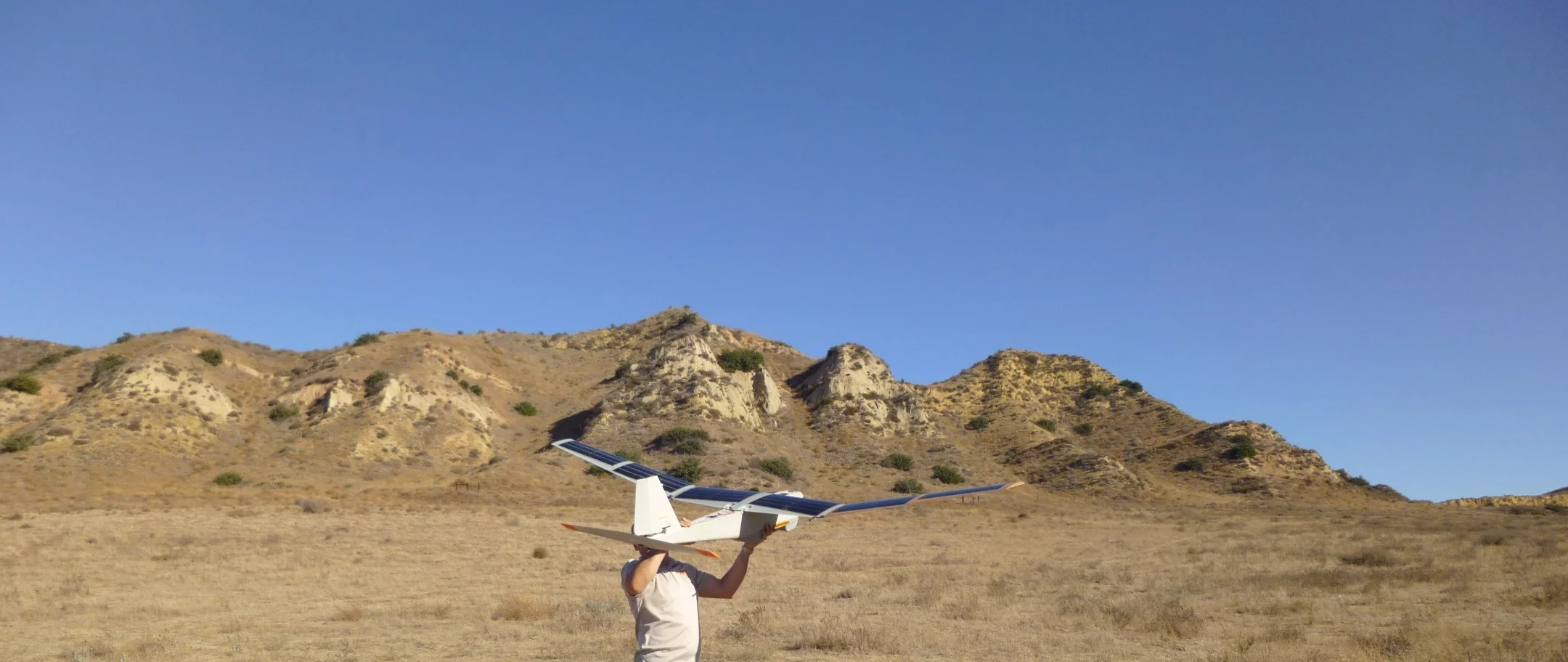 The solar-powered Puma AE prototype readied for hand launch (Photo: Courtesy AeroVironment, Inc.)