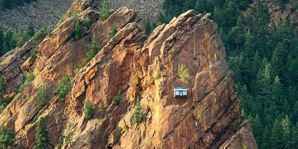 Coolest use of a hanging tent in 2017: The 37.5 Cliffside Shop