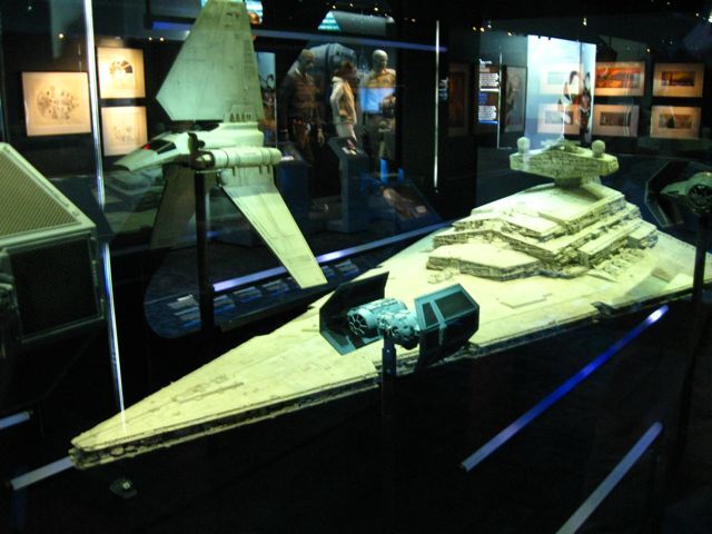 Some of the spaceship models on display