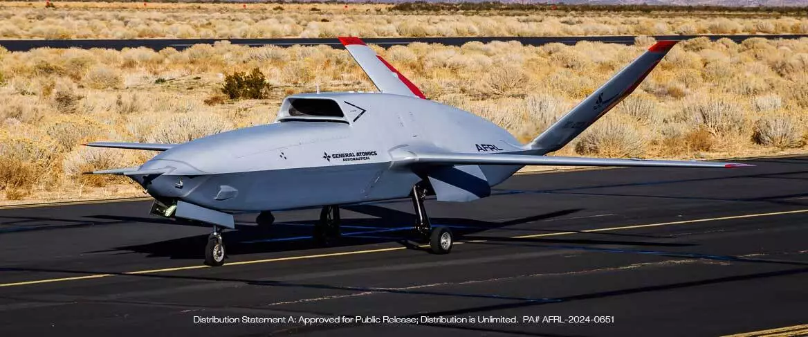 The X-67A on the runway ahead of take off