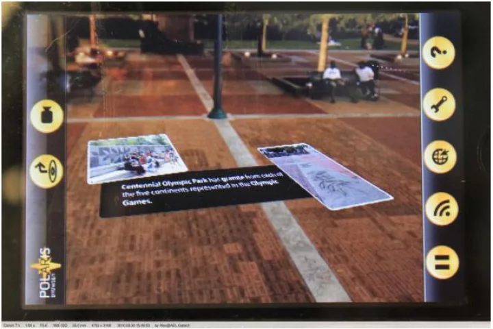 Image of the Centenial Park Granite shown in the Kamra AR mobile browser