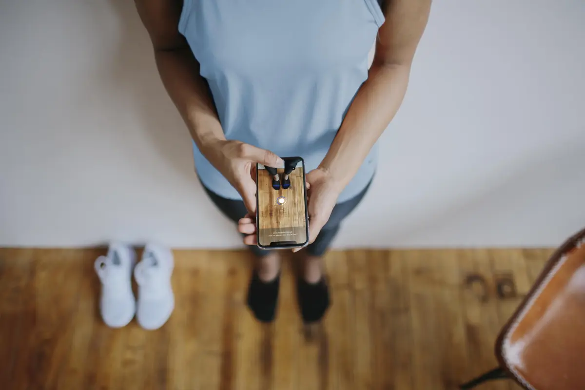 Nike Fit users are required to stand against a wall while wearing their socks