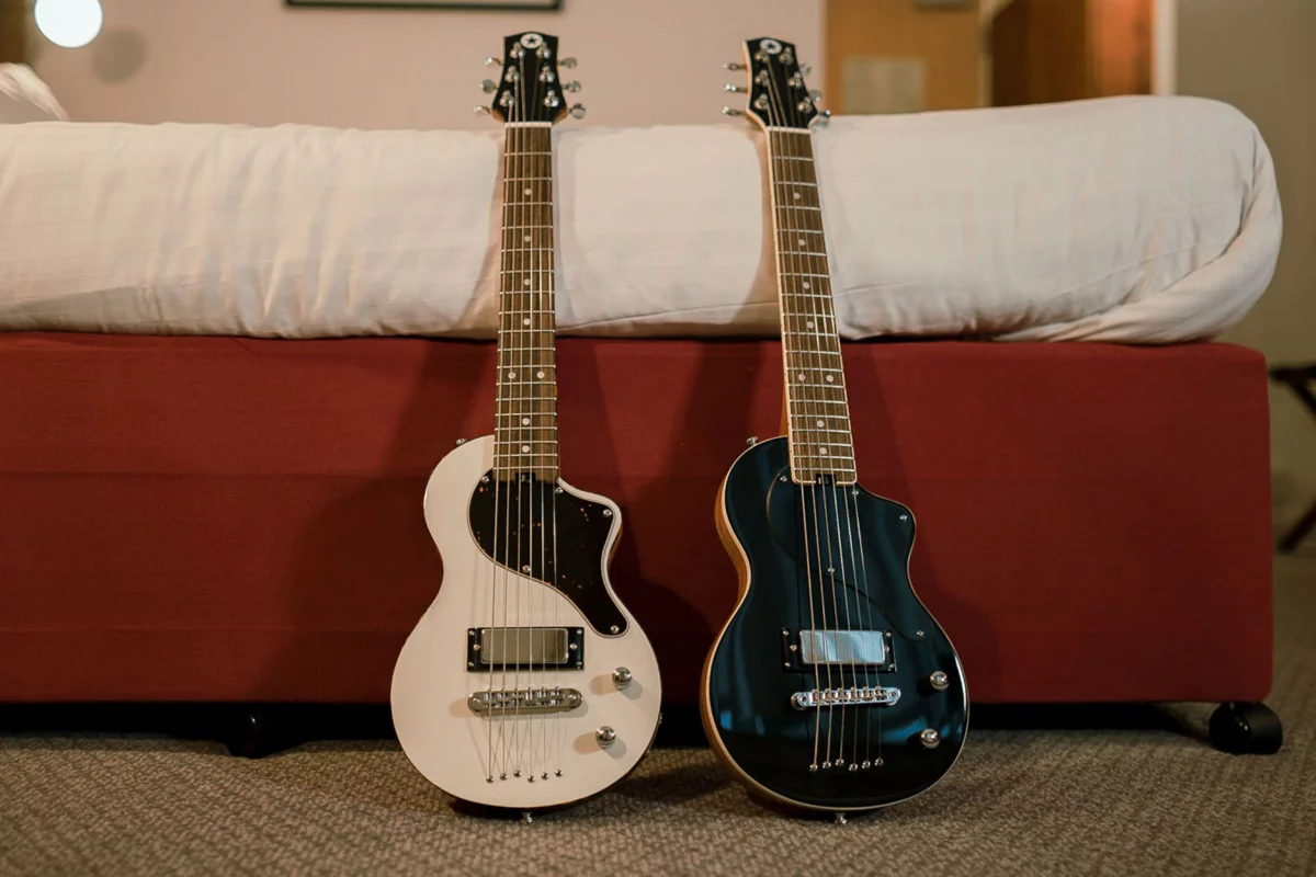 The playability and feel of a full-size guitar in a compact travel guitar is what Blackstar promises with the Carry-On