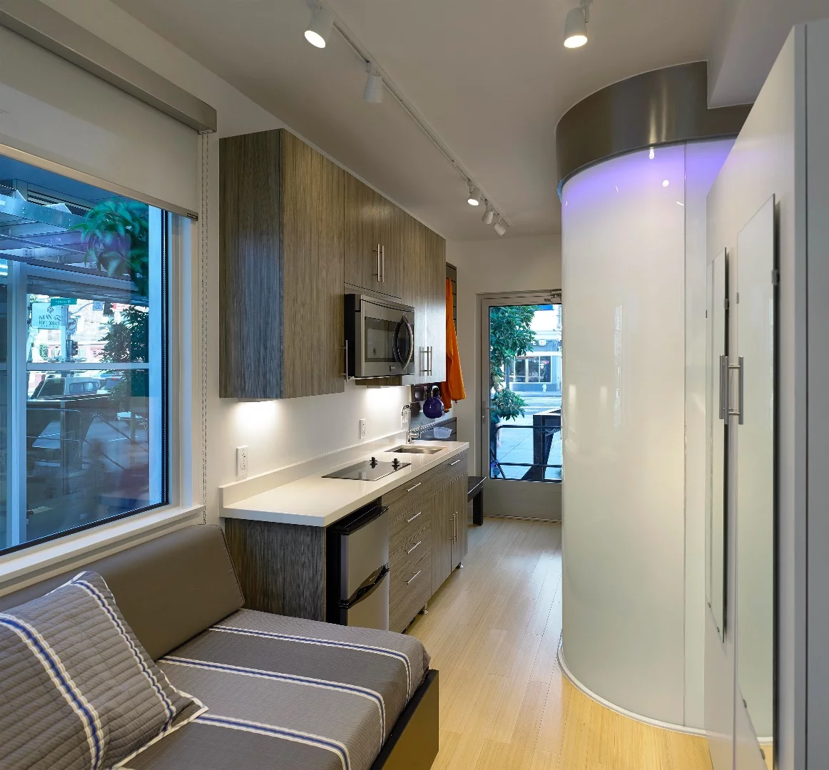 Dubbed MicroPAD, the modular dwellings comprise a floorspace of just 160 sq ft (14 sq m)