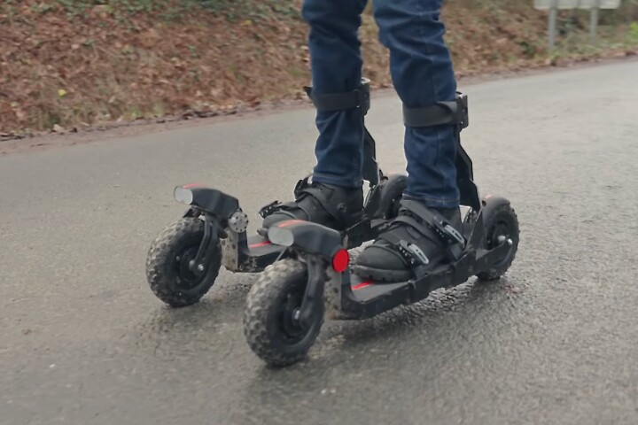 The Skwheel One electric skis are currently the subject of an Indiegogo campaign