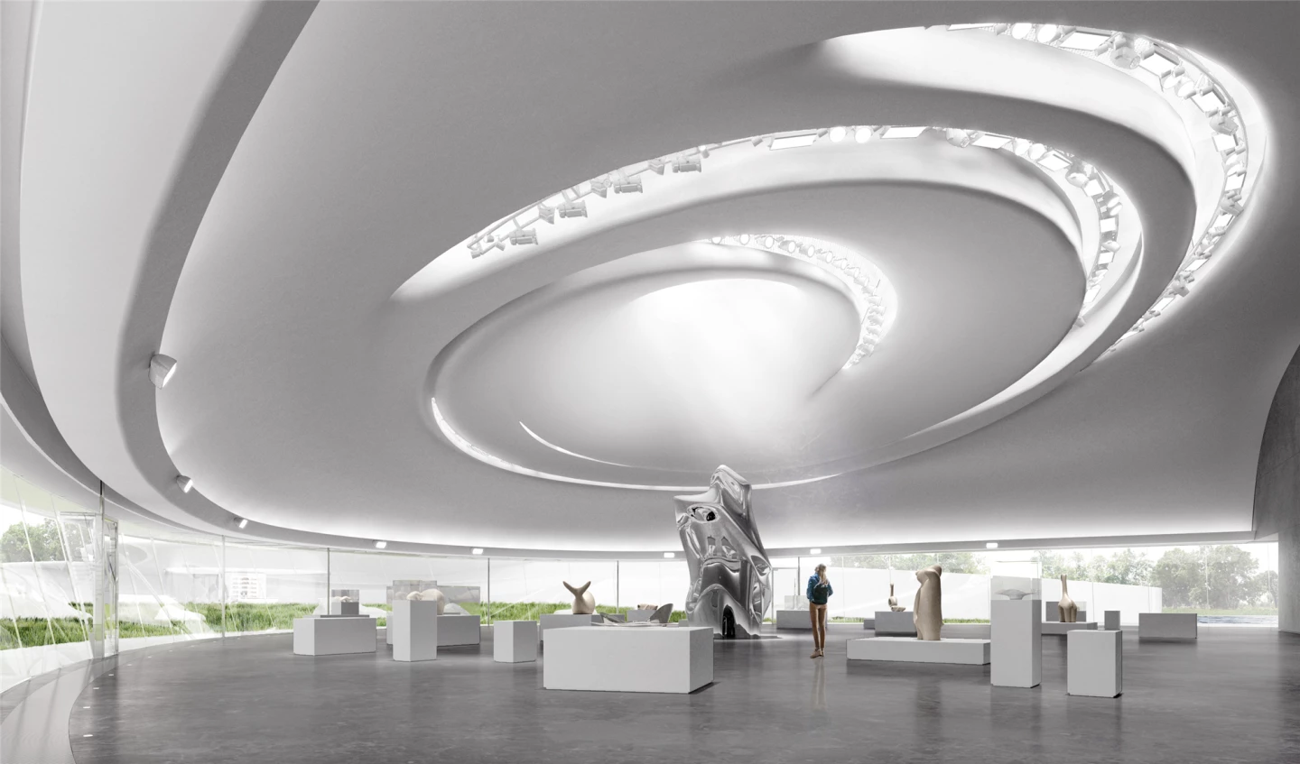 The Aranya Cloud Center's interior will be centered around a multipurpose room used to host events