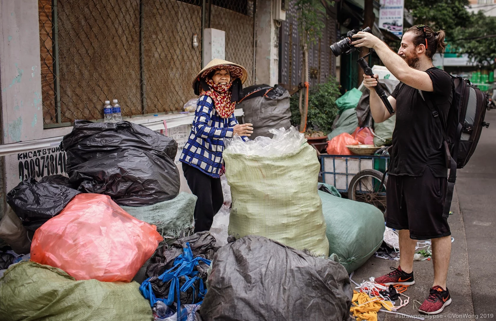 Volunteers collected thousands upon thousands of straws for the Strawpocalypse installation