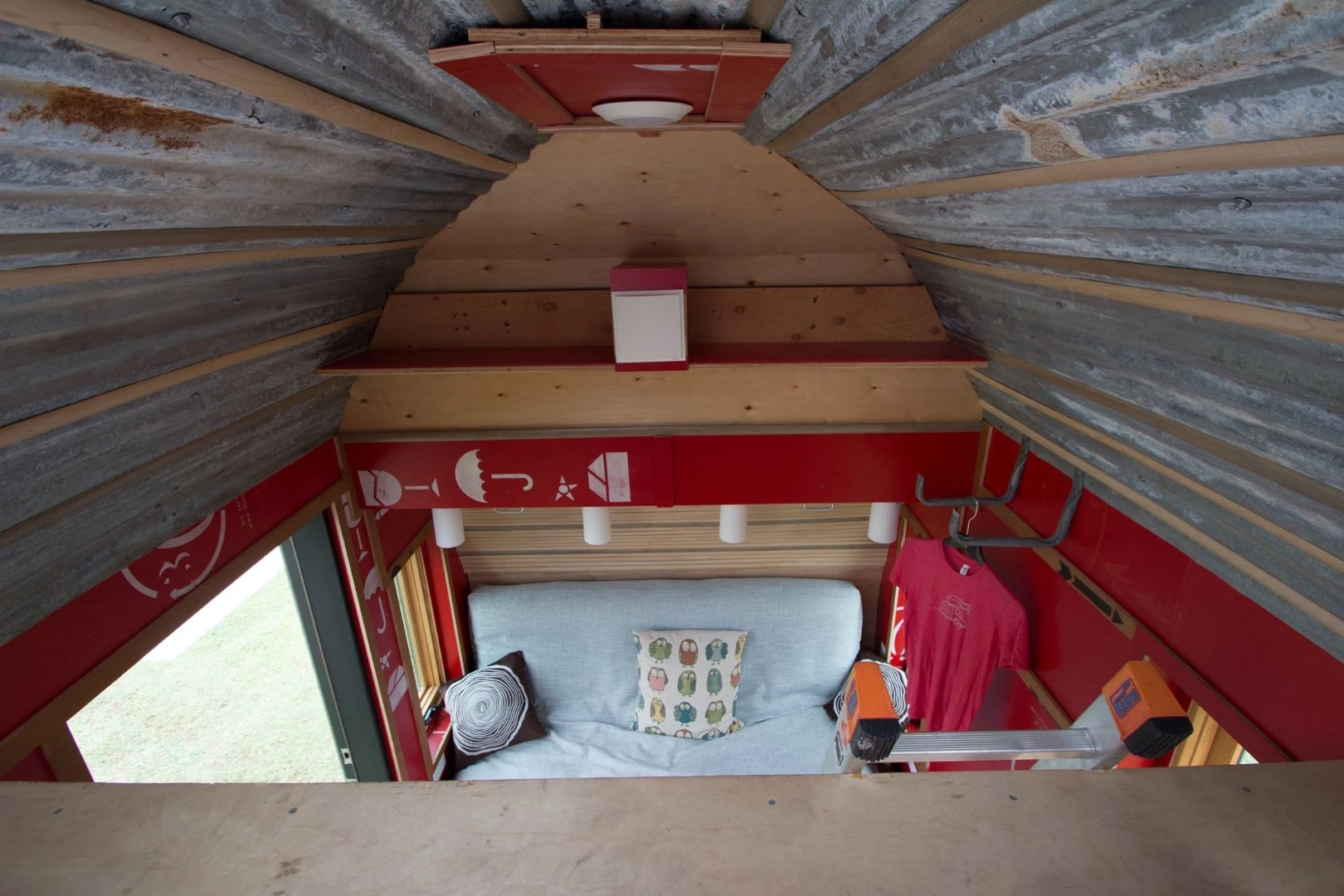 Looking down from the loft sleeping area