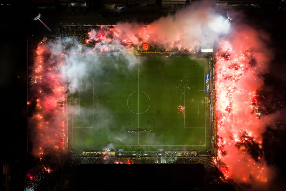 Drone Photo Awards. Commended - Sport. Kleanthis Vikelidis stadium in flames