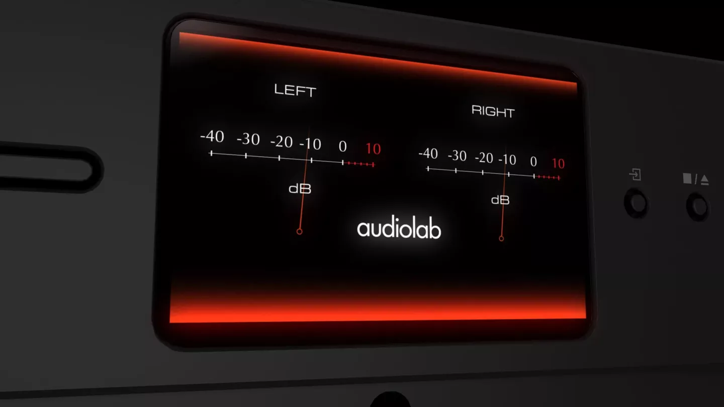 The color LCD panel can be set to display real-time VU meters