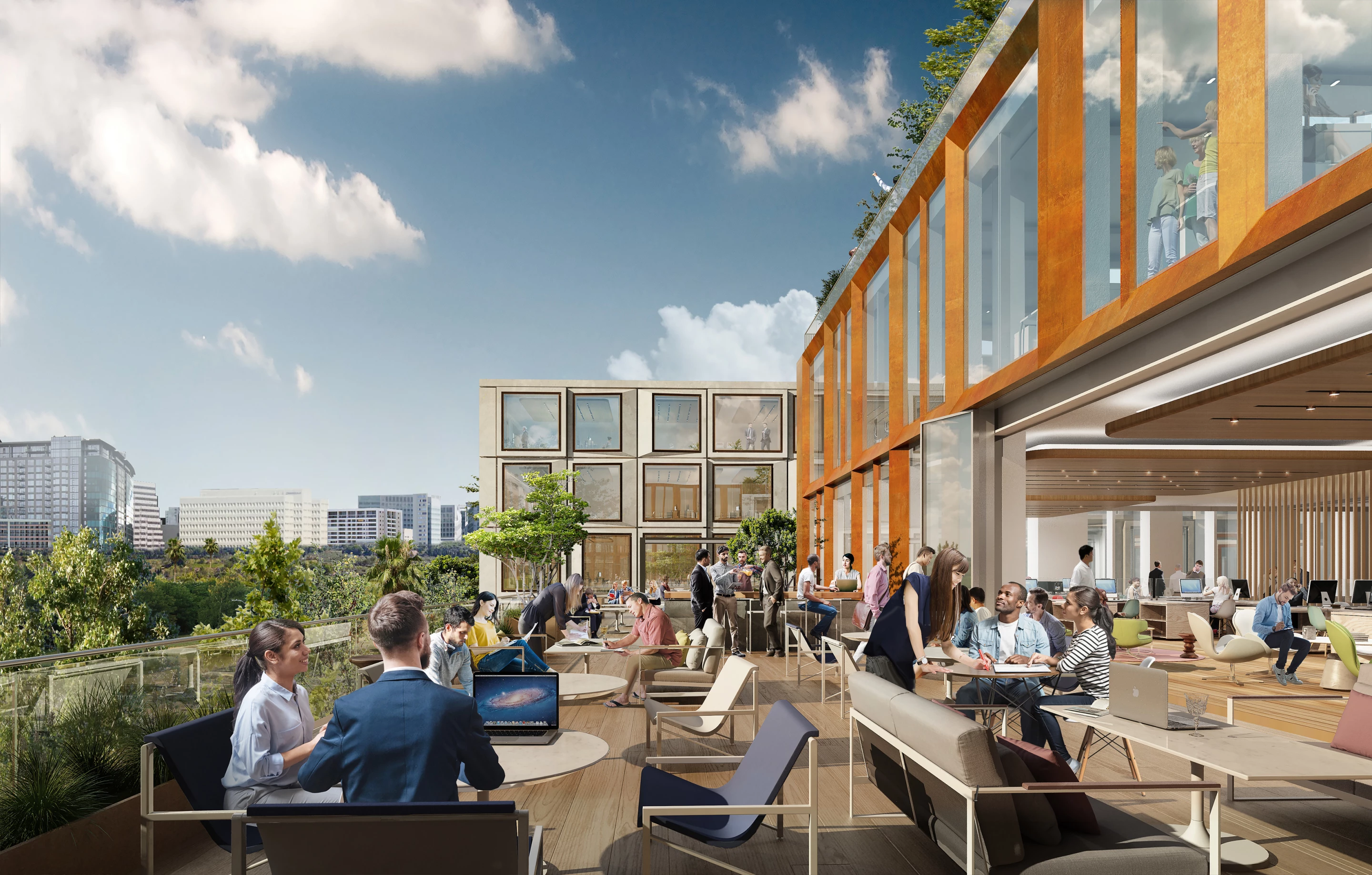 Platform 16 will feature multiple outdoor terrace areas, creating a pleasant location to work and relax outside