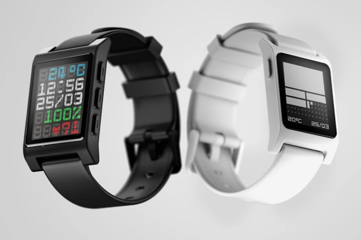 Pebble is making a comeback with two models, including the 64-color touchscreen-equipped Core Time 2 (left) and the monochrome Core 2 Duo (right)