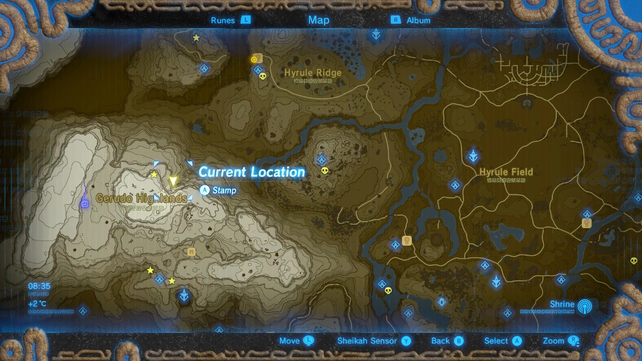 You'll find the markings here in the Gerudo Highlands
