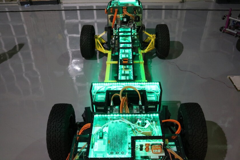 The Halo Project's electric powertrain and off-road suspension were designed and optimized as a single unit