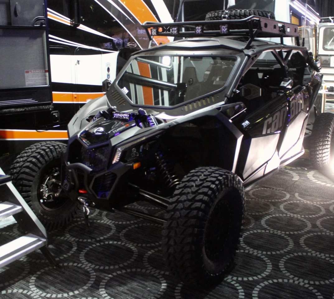 We're not sure that a Can-Am side-by-side is a necessary tailgate accessory, but the Cyclone does have a toy garage, so why not ...