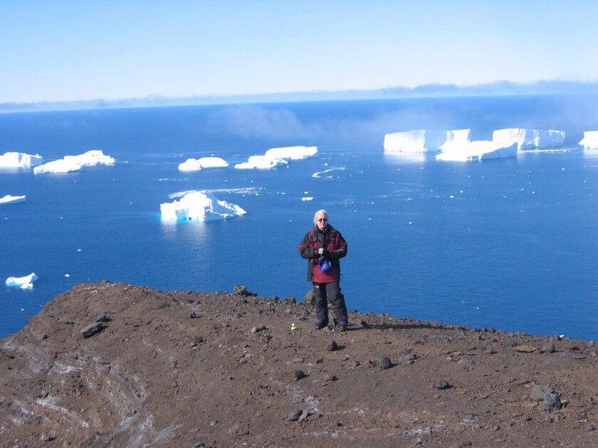 Lead author Terry Wilson, on Franklin Island in Antarctica