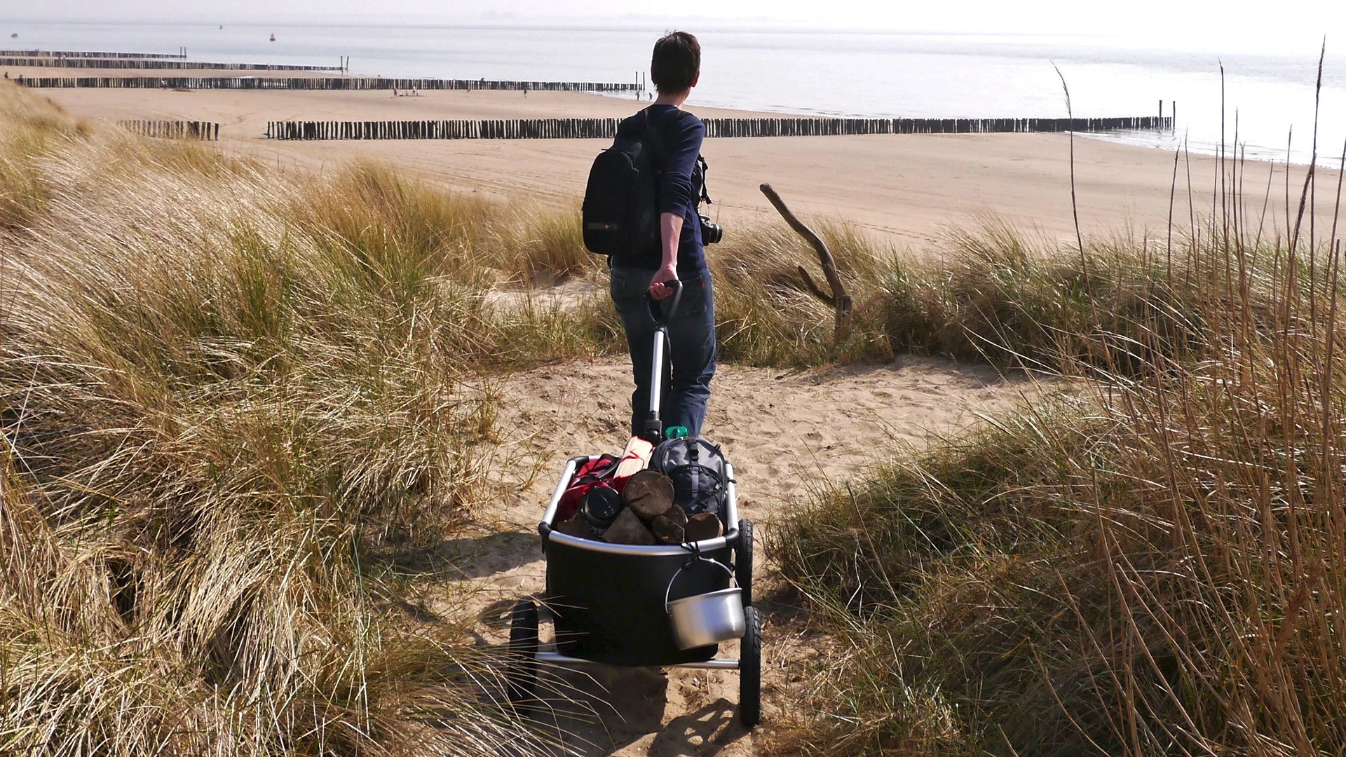 The beach is one common place where you could use an all-terrain cart to haul gear
