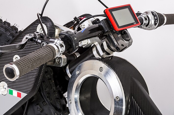 The LED display provides system and ride info