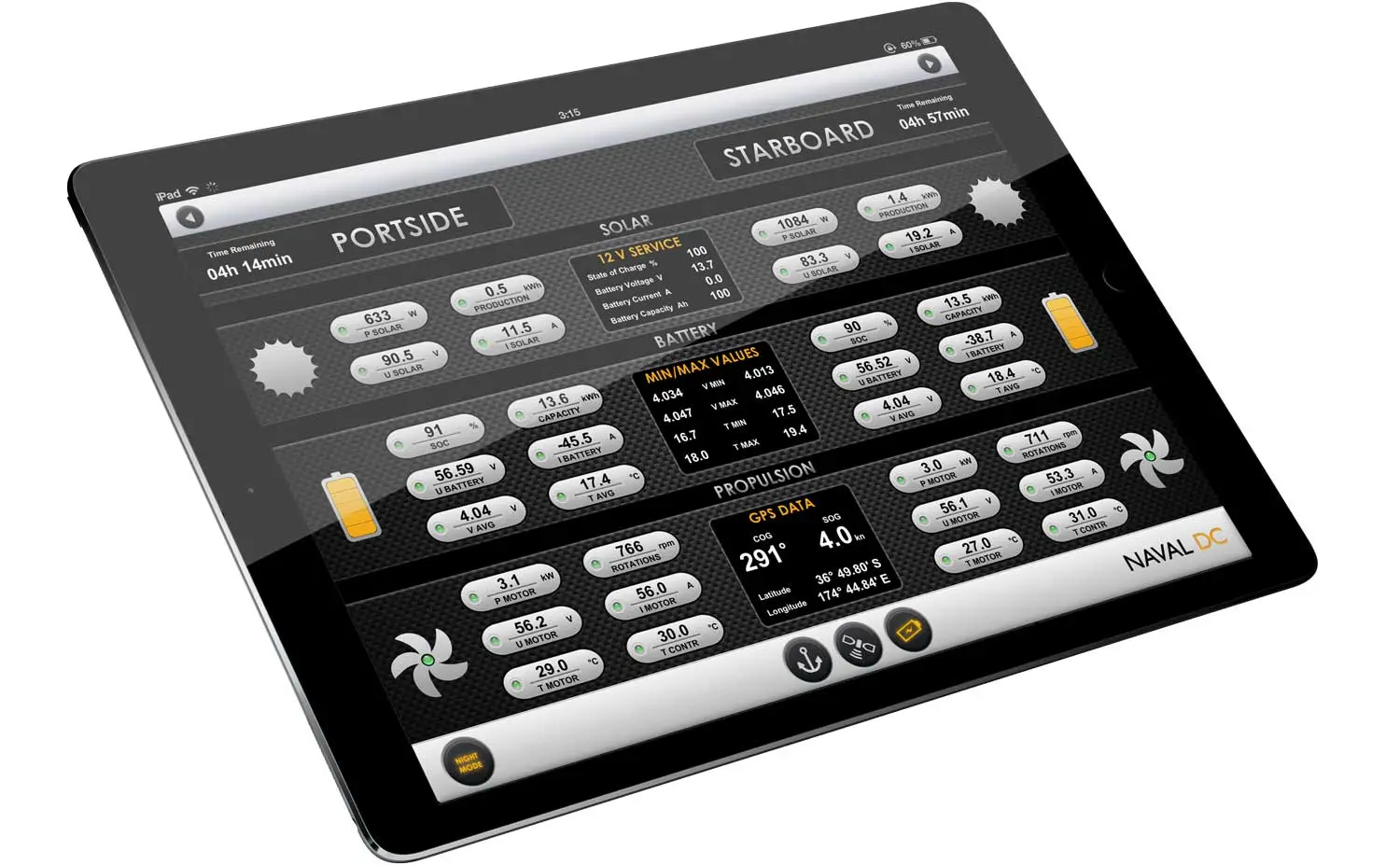 Passengers can hook up to the SoelCat 12's control panels with a mobile device through onboard Wi-Fi