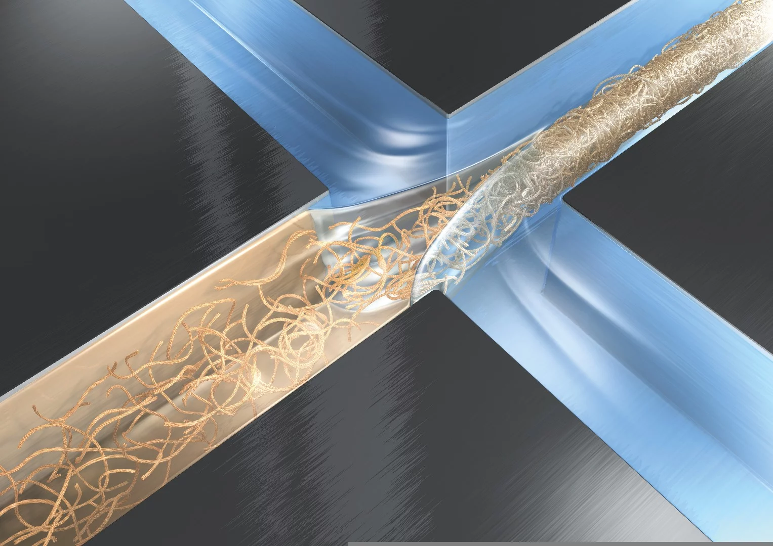 Hydrodynamic focussing is used to form the nanofibrils into a single fiber