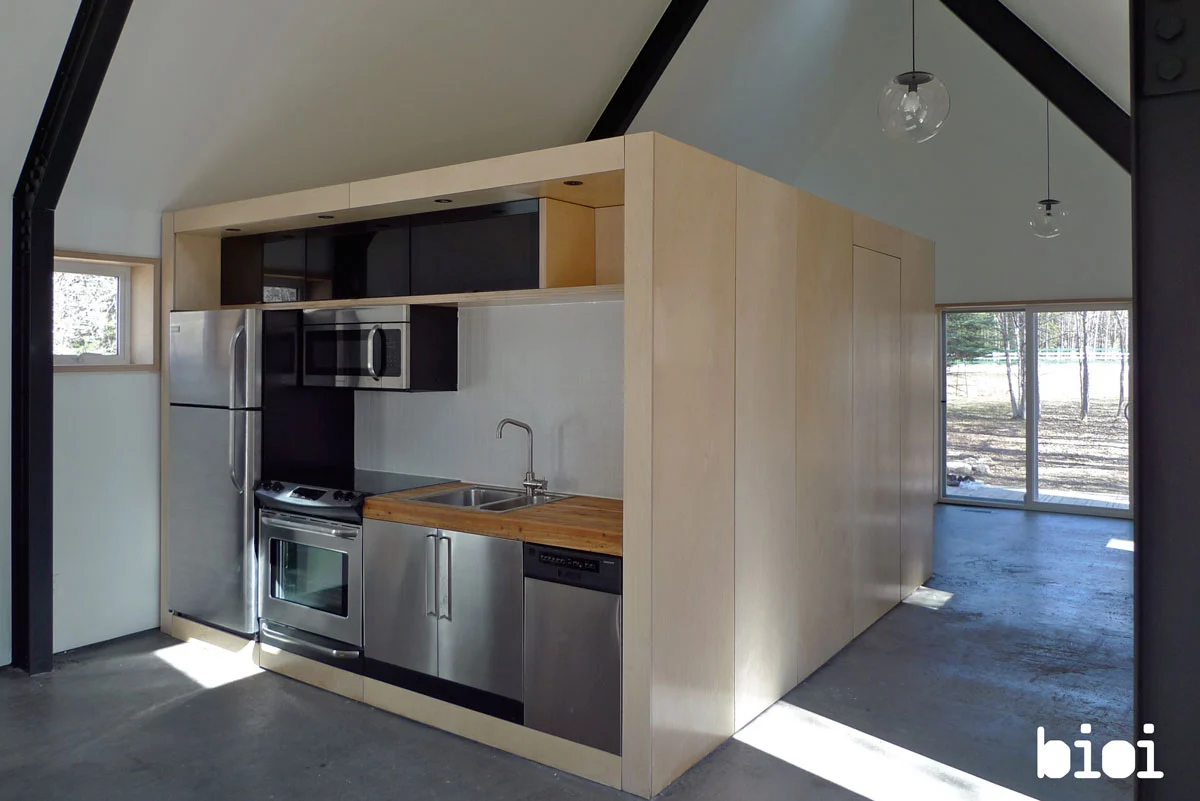 The kitchen has been reduced to nothing more than pure function